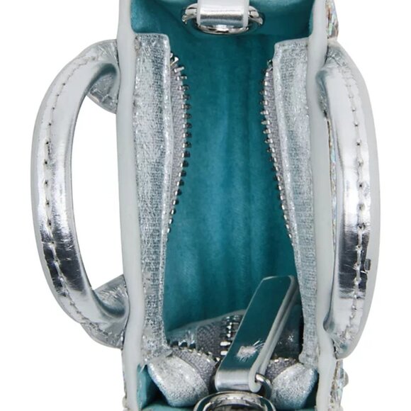 Betsey Johnson Kitsch Teeny Tiny Micro (MINI) Crossbody Bag Silver Crystals NWT - Picture 4 of 12